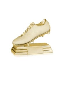 RESINA BOTA FUTBOL ORO 17 x 19 CM