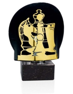 TROFEO METAL AJEDREZ ORO