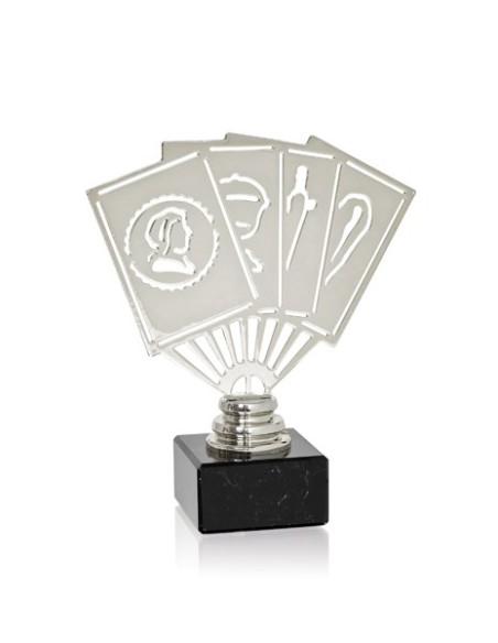 TROFEO METAL CARTAS ESPAÑOLA SERIE NTS METAL