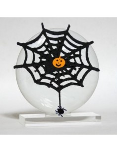 MEDALLÓN PORCELANA c/ peana METACRILATO, telaraña