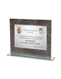 PLACA DE CRISTAL . 17 x 12 CM 2