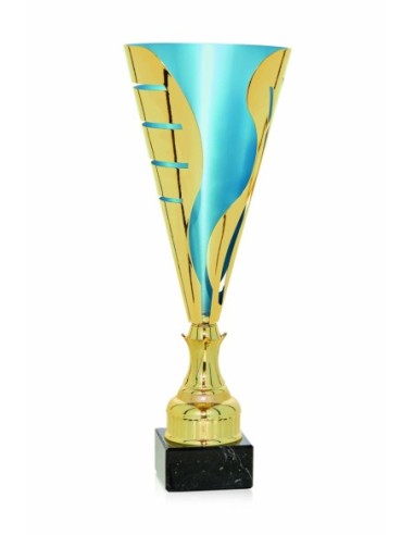 Copa linea Diseño Oro / Azul Claro
