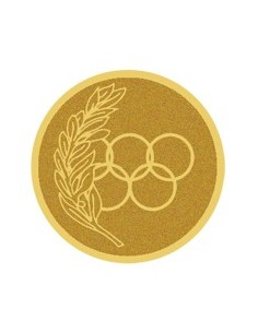 DISCO DORADO AUTOADHESIVA AROS OLIMPICOS Ø 2,5 CM
