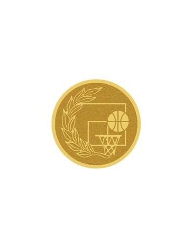 DISCO DORADO AUTOADHESIVA BALONCESTO Ø 5 CM