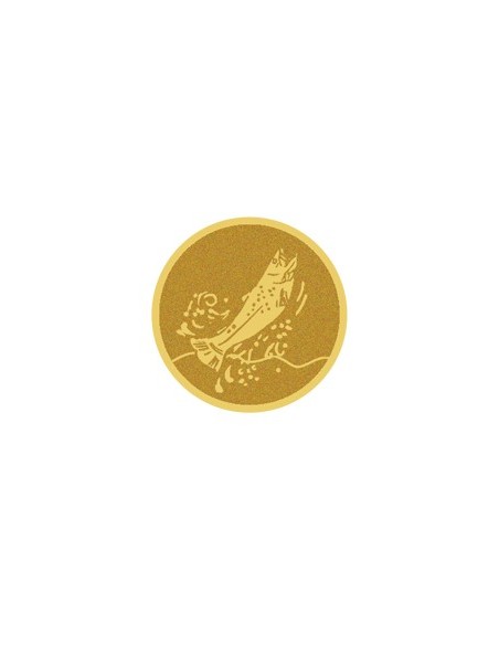 DISCO DORADO AUTOADHESIVA PEZ Ø 5 CM