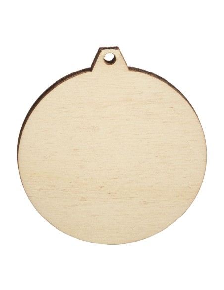 MEDALLA MADERA GRAB. LASER/UVI Ø 7 CM