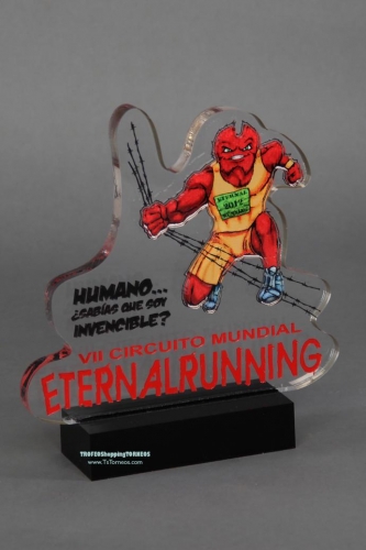 trofeos de metacrilato personalizados - circuito mundial eternal running