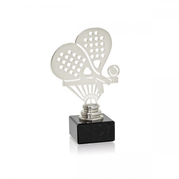 Trofeo de hierro metalizado en plata brillo. trofeo padel amazon