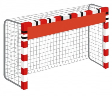 Larguero reductor para porterías de balonmano / fútbol sala. Fabricado en espuma recubierta de PVC, fácil fijación mediante velcros.