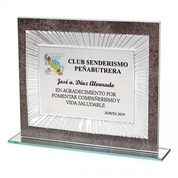 placa de cristal