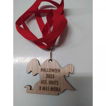 medalla halloween madera