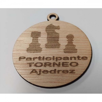 medallas de ajedrez en madera