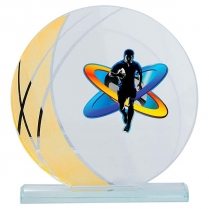 Trofeo de Cristal con aplique deporte