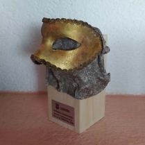 Trofeos carnaval madera antifaz encaje